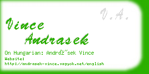 vince andrasek business card